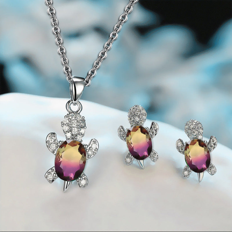 Turtle Earrings And Necklace Set For Women, Niche Design Style
