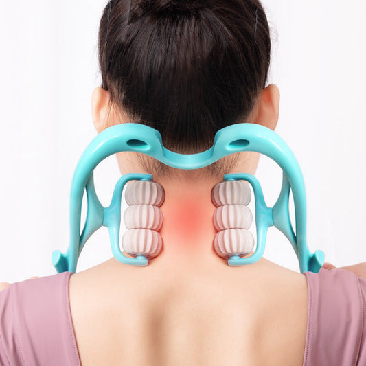 Portable Six-Wheel Neck and Shoulder Massage Roller