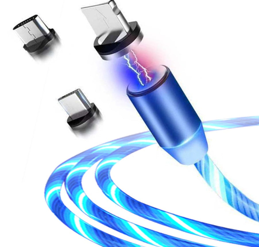 Flowing light magnetic data cable 📱 Apple & Android