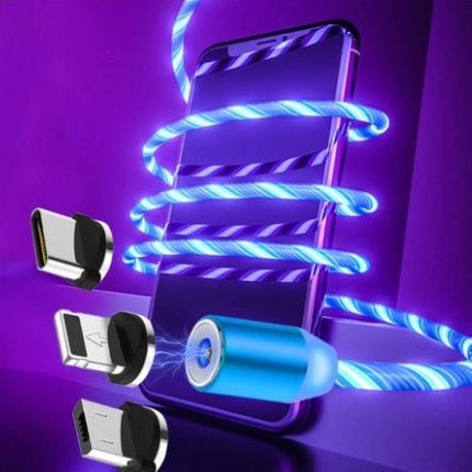 Flowing light magnetic data cable 📱 Apple & Android