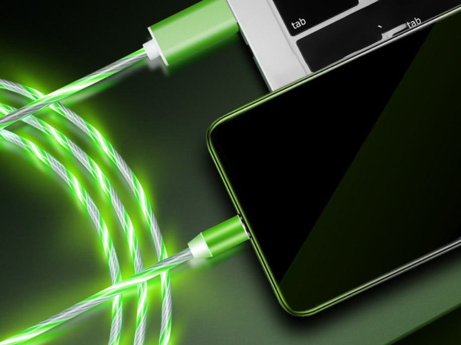 Flowing light magnetic data cable 📱 Apple & Android