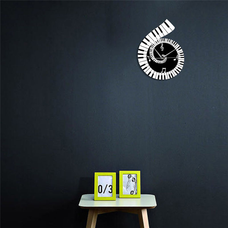 Musical Treble Clef Piano Keyboard Wall Clock