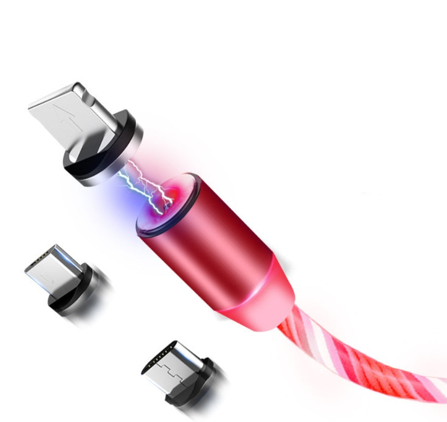 Flowing light magnetic data cable 📱 Apple & Android