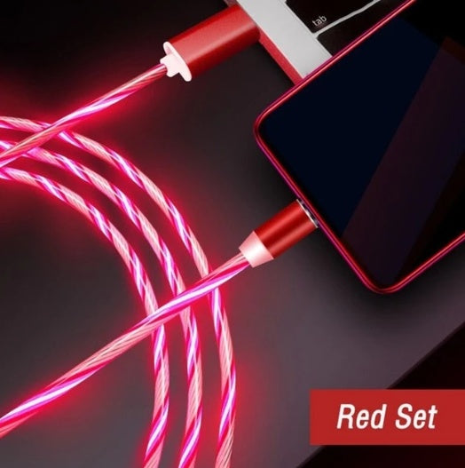 Flowing light magnetic data cable 📱 Apple & Android