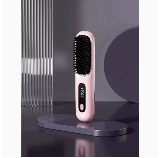 Fast Heating USB Rechargeable Hair Straightener Comb