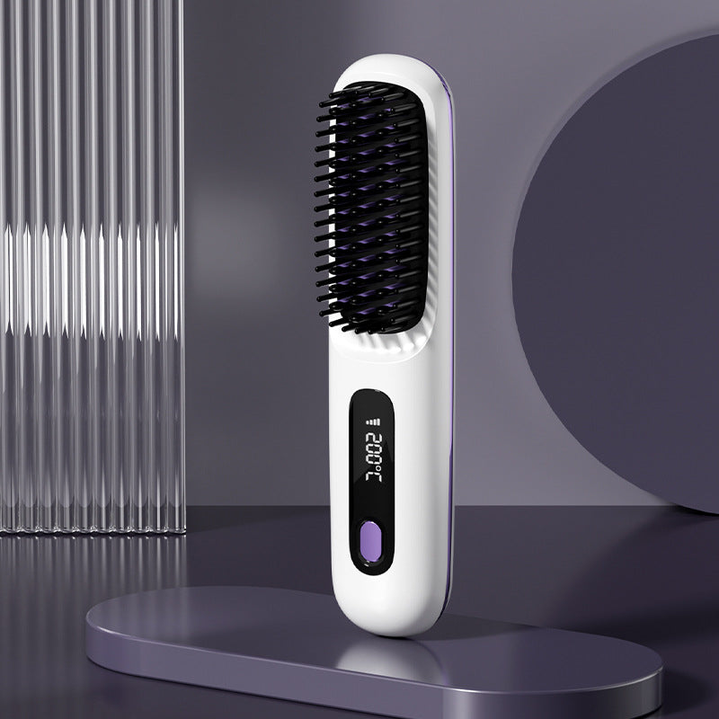 Fast Heating USB Rechargeable Hair Straightener Comb