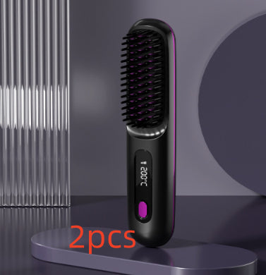 Fast Heating USB Rechargeable Hair Straightener Comb