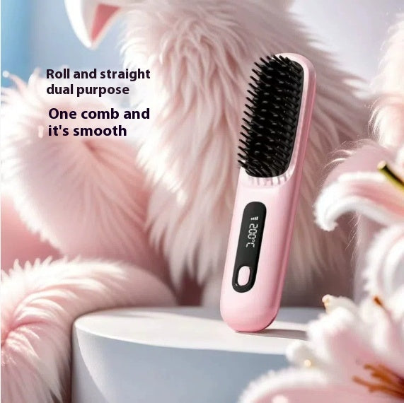 Fast Heating USB Rechargeable Hair Straightener Comb