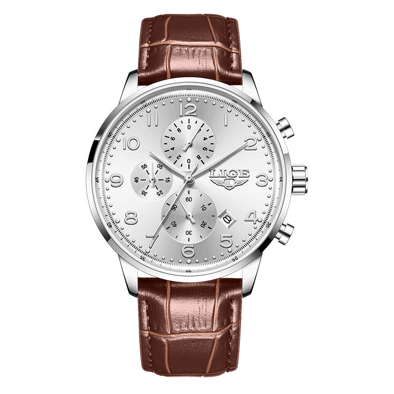 Leather Belt Waterproof Mens Business Mechanical Watch