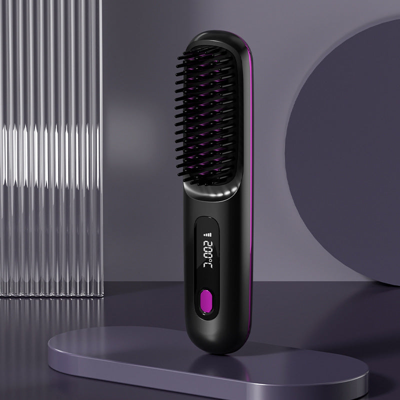 Fast Heating USB Rechargeable Hair Straightener Comb