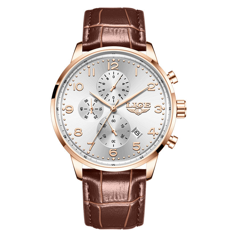 Leather Belt Waterproof Mens Business Mechanical Watch