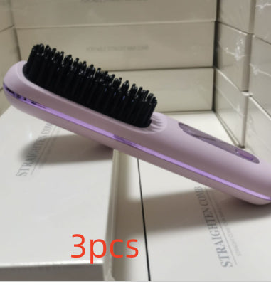 Fast Heating USB Rechargeable Hair Straightener Comb