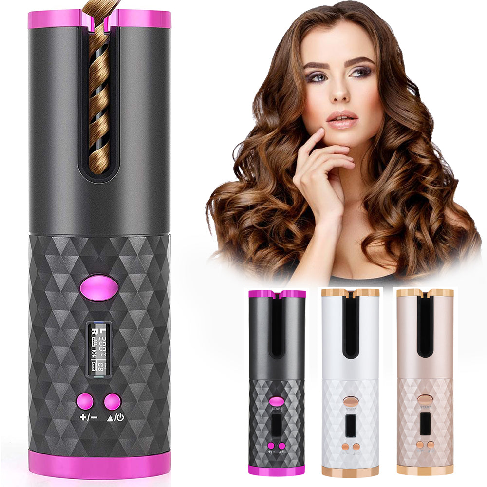 Portable Rechargeable Hair Curler with Ceramic Barrel