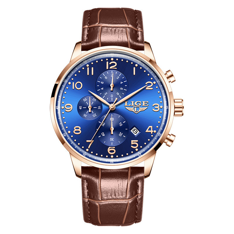 Leather Belt Waterproof Mens Business Mechanical Watch