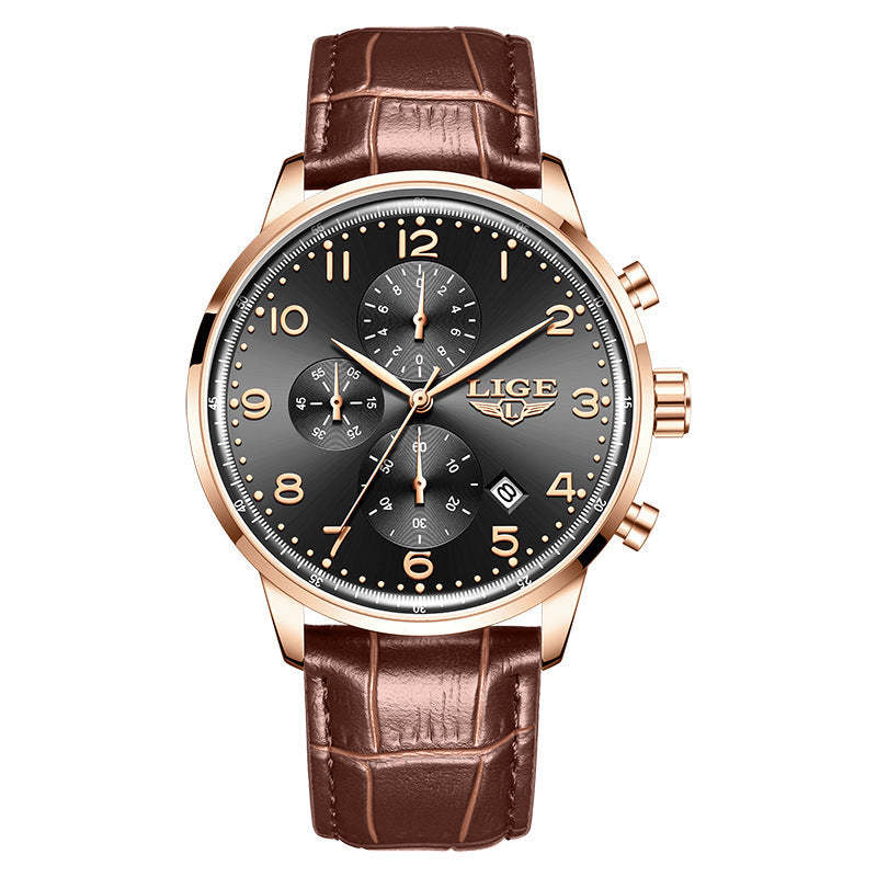 Leather Belt Waterproof Mens Business Mechanical Watch