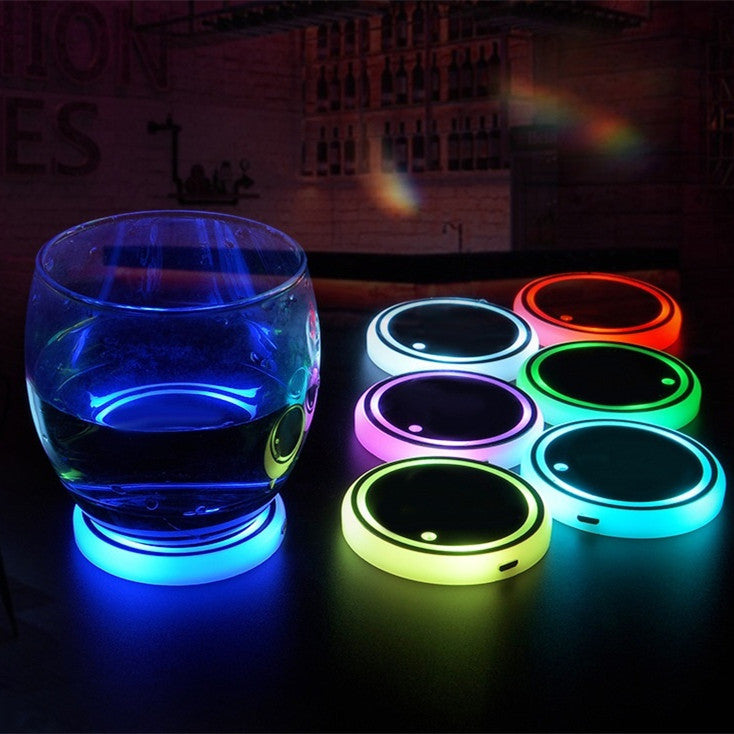 Solar USB Rechargeable LED Cup Holder Coaster