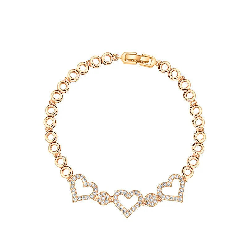 Womens Stylish And Elegant Hollowed-out Heart-shaped Bracelet